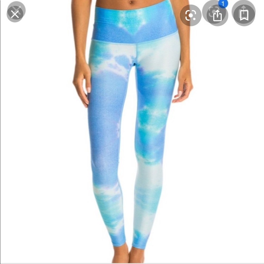 teeki leggings blue tie dye size large